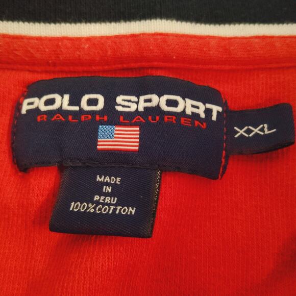 Polo Sport Ralph Lauren Polo Shirt Men 2XL Red High Low Slit Performance 1/4 Zip - Picture 3 of 6